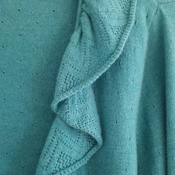 Pointelle Tie-Front Cardigan - Liz Claiborne, VGUC - Picture 8 of 9